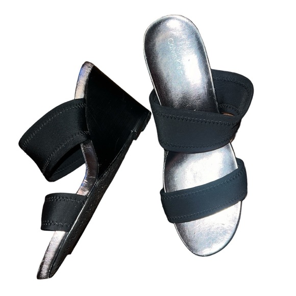 Calvin Klein Black Wedge Slides SZ 11 M - Picture 2 of 7